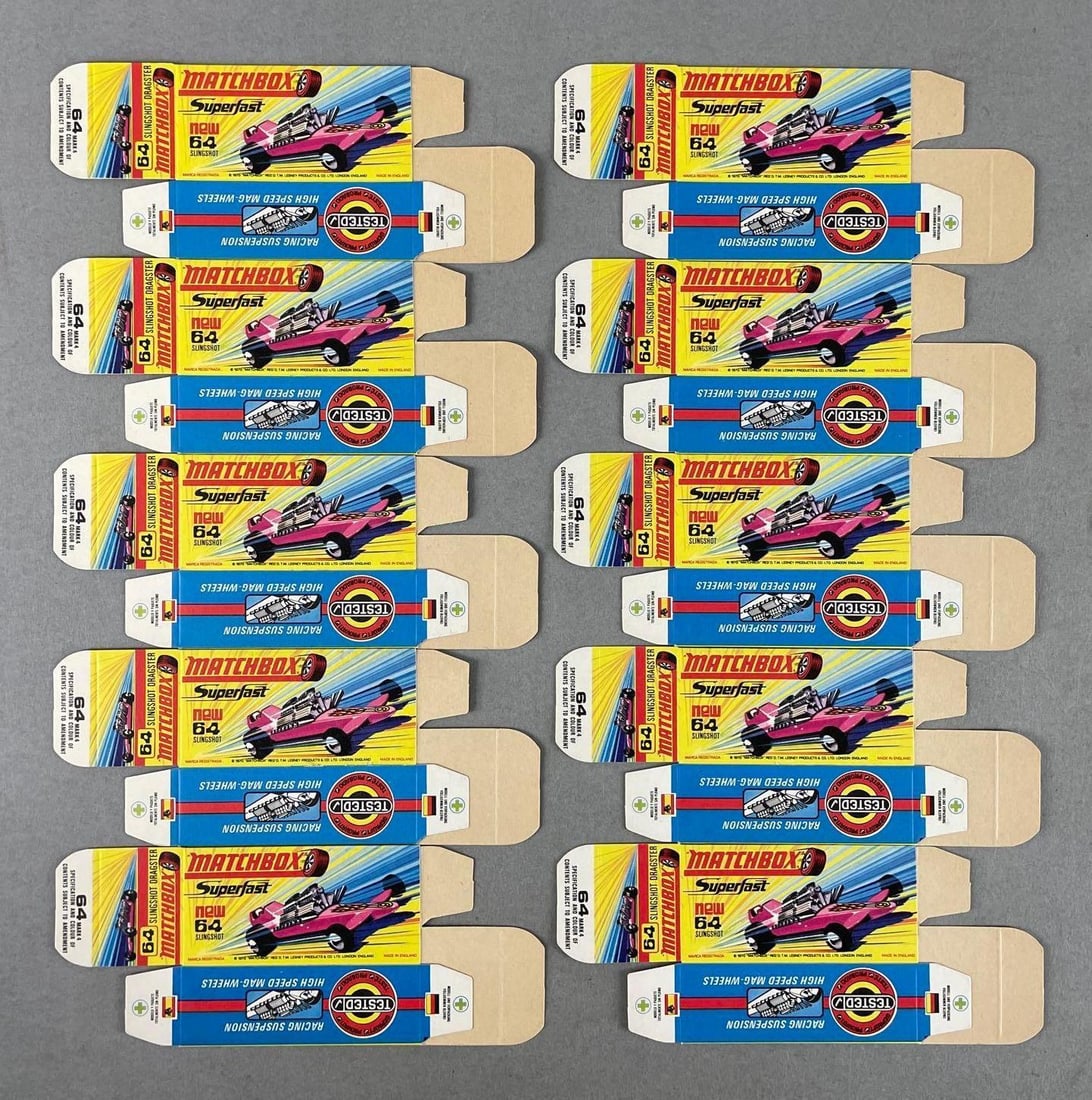 Group of 10 Matchbox Type H Boxes: Slingshot