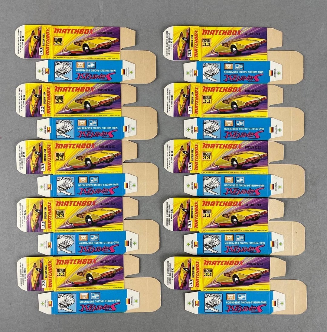 Group of 10 Matchbox Type I Boxes: Datsun 126X