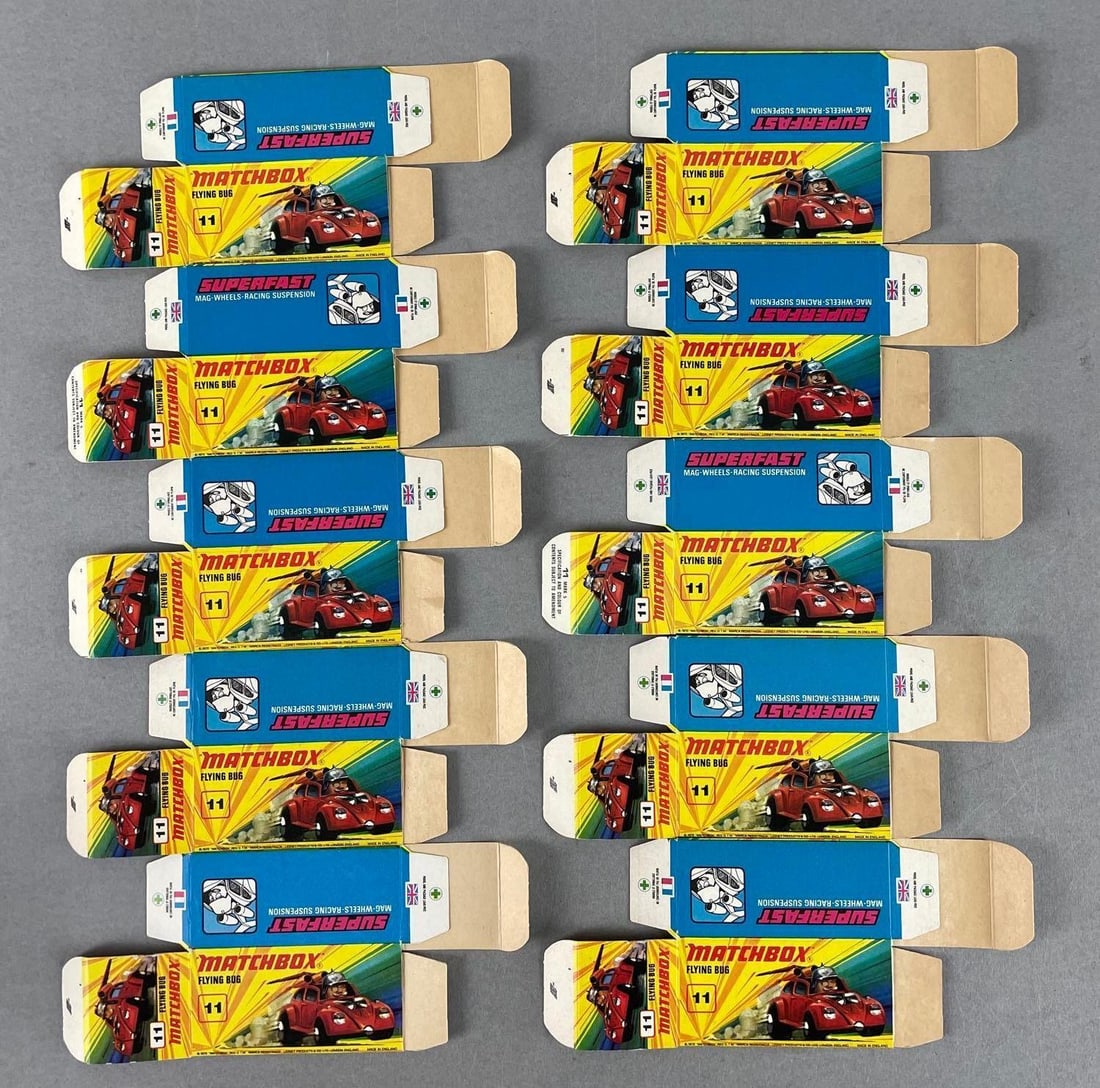 Group of 10 Matchbox Type I Boxes: Flying bug