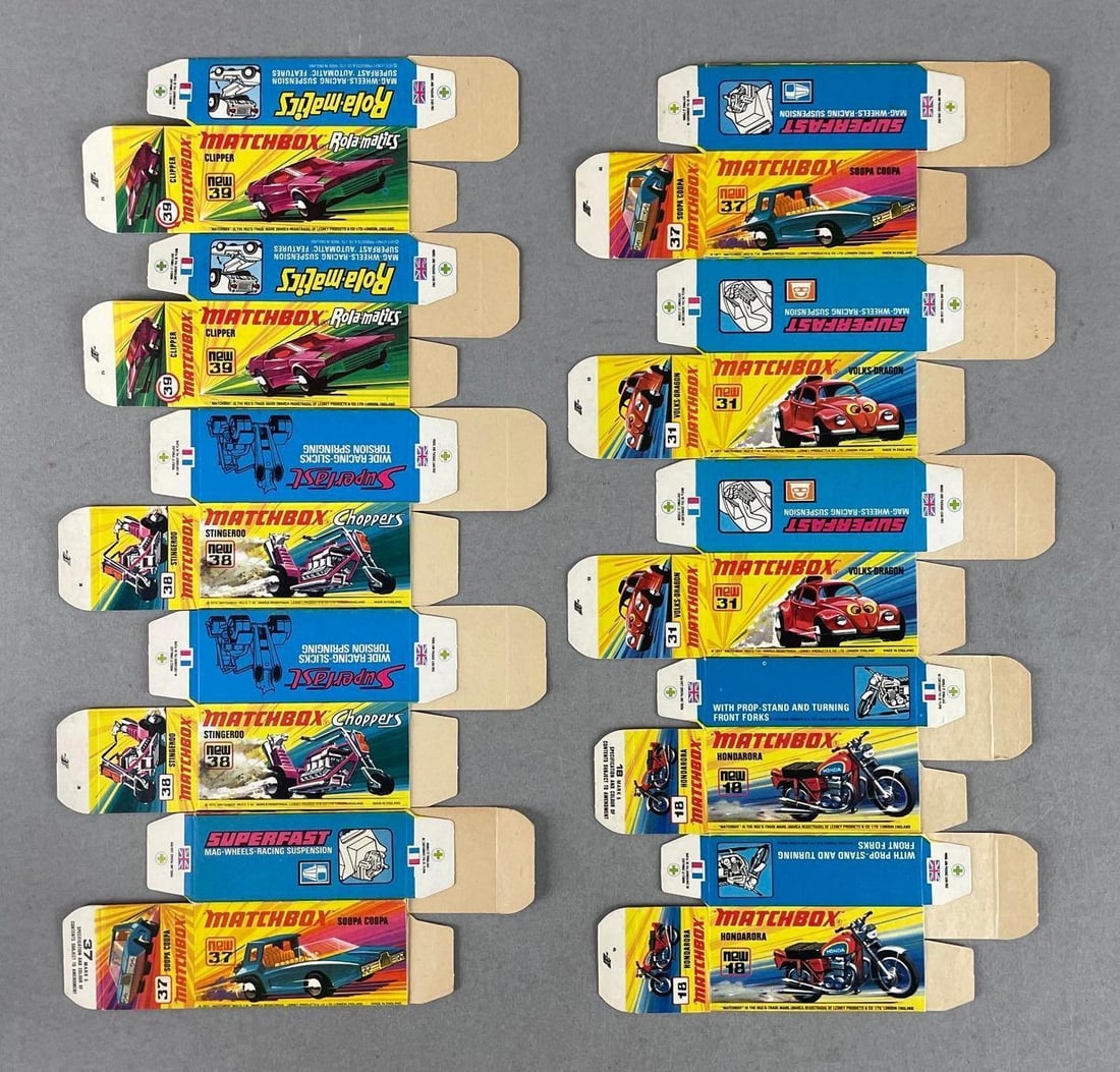 Group of 10 Matchbox Type I Boxes: Includes clipper and more