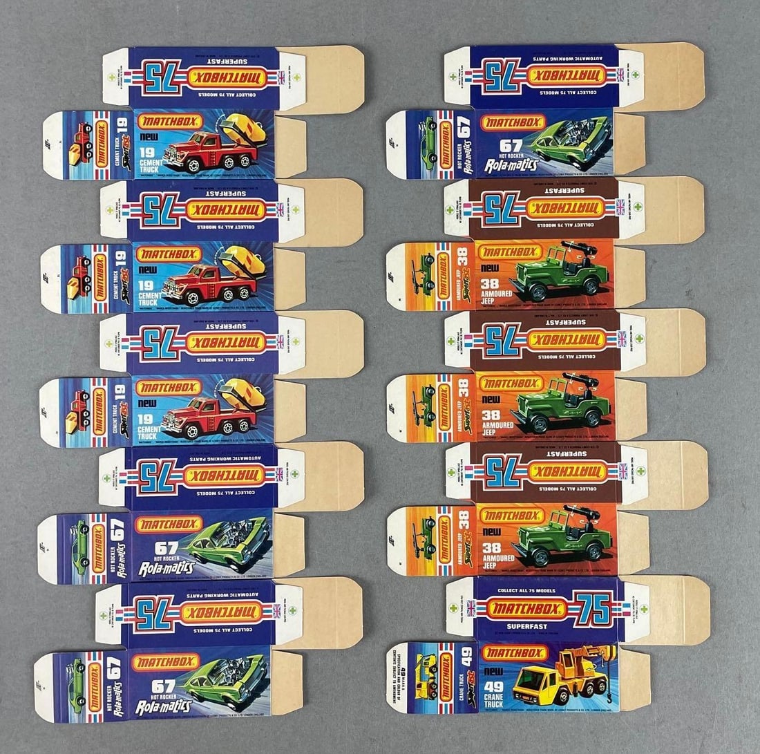 Group of 10 Matchbox Type J Boxes: Includes armoured jeep and more