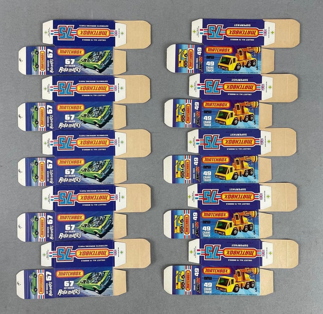 Group of 10 Matchbox Type J Boxes: Crane truck