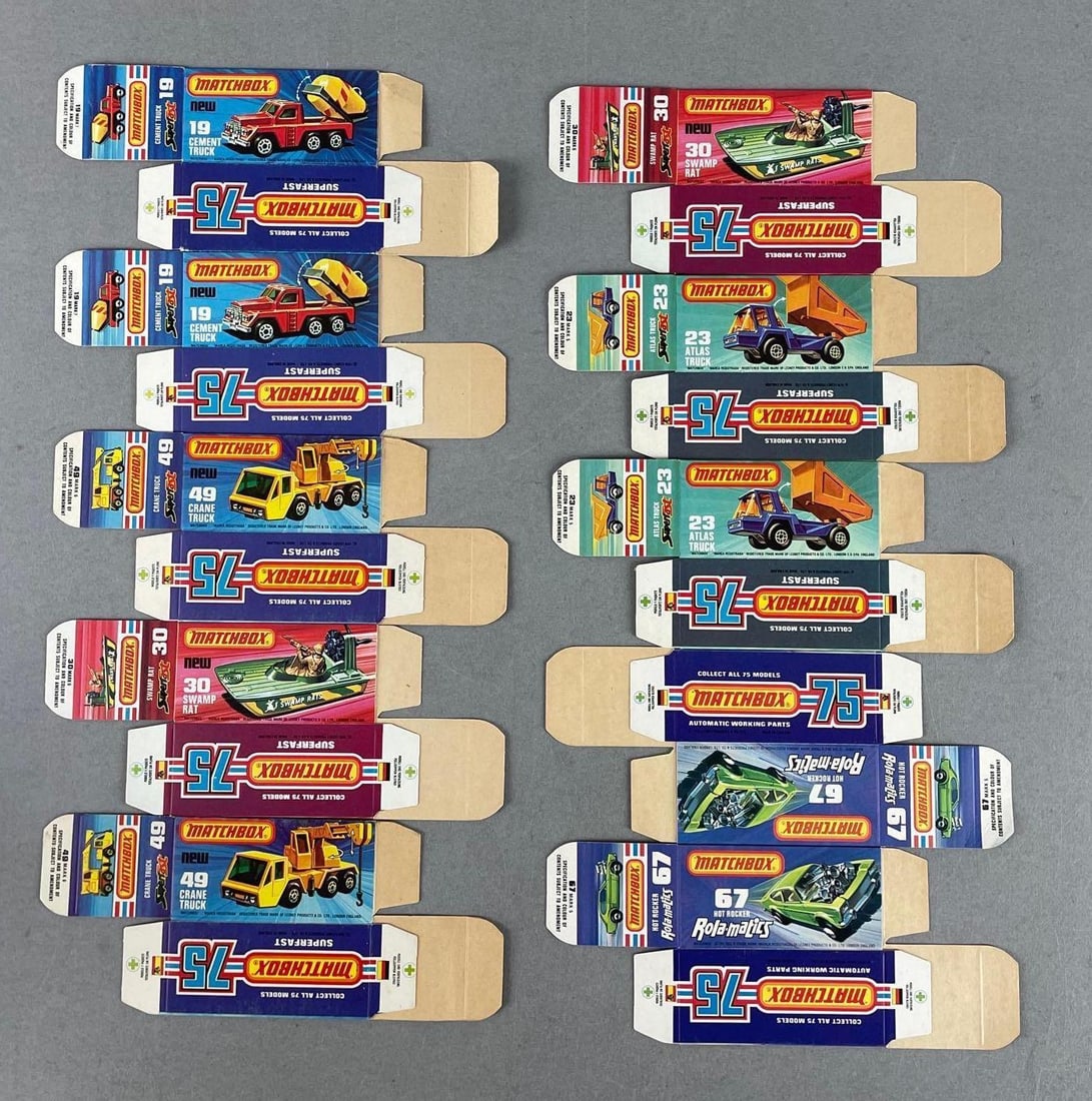 Group of 10 Matchbox Type J Boxes: Includes swamp rat and more