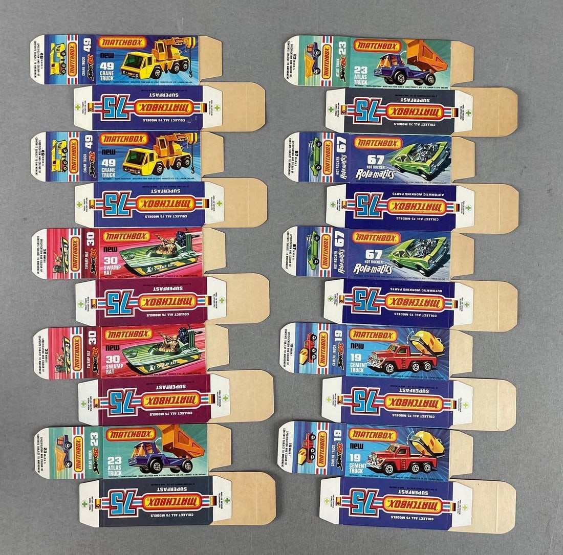 Group of 10 Matchbox Type J Boxes: Includes hot rocker and more