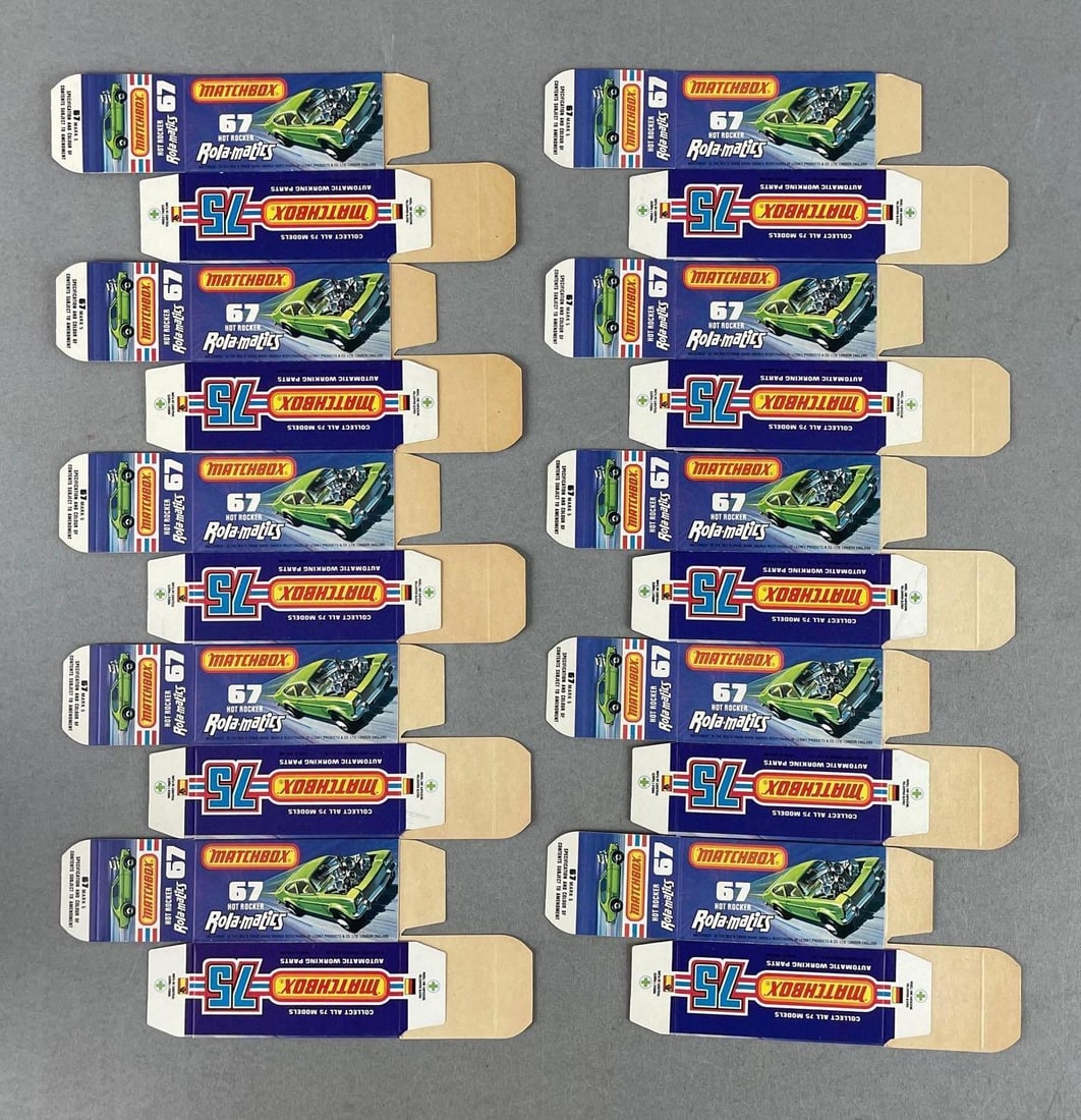 Group of 10 Matchbox Type J Boxes: Hot rocker