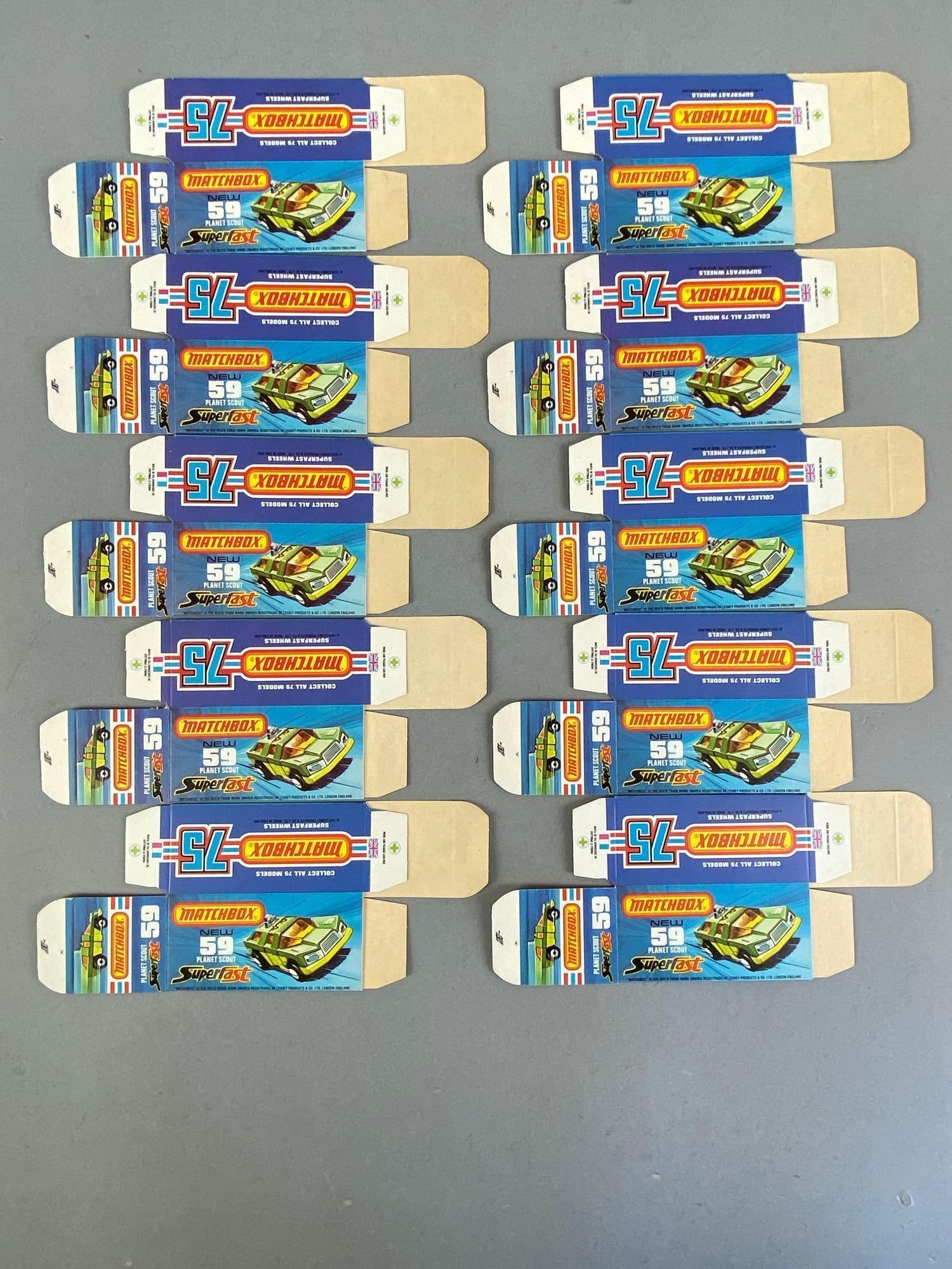 Group of 10 Matchbox J Type No. 69 Superfast Boxes: Planet scout