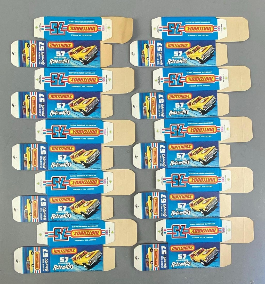 Group of 10 Matchbox J Type No. 57 Rola-Matics Boxes: Wild life truck