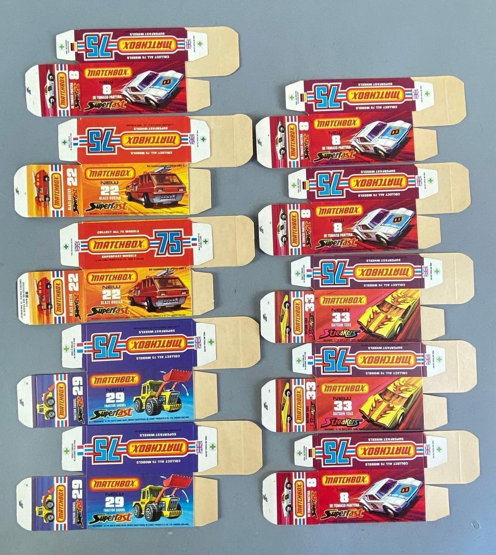 Group of 10 Matchbox J Type Boxes: Includes Datsun 126X and more