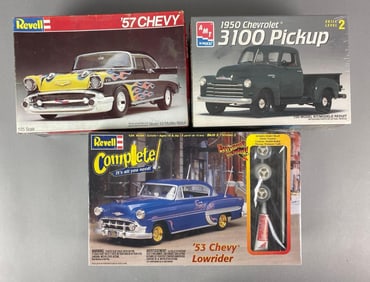 Group of 3 1950s Car Plastic Model Kits