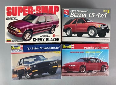 Group of 4 Assorted Vehicles Plastic Model Kits