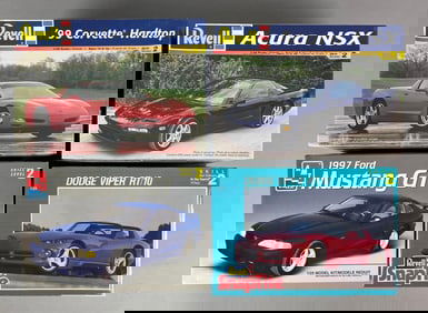 Group of 4 Sport Car Plastic Model Kits