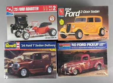 Group of 4 1920s-1940s Ford Plastic Model Kits