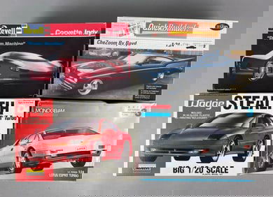 Group of 4 Assorted Car Plastic Model Kits