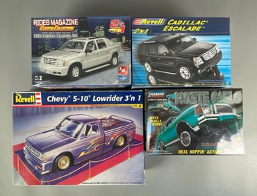 Group of 4 Assorted Vehicle Plastic Model Kits
