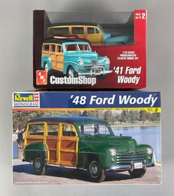 Group of 2 1940s Ford Woody Plastic Model Kits