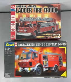 Group of 2 Fire Truck Plastic Model Kits