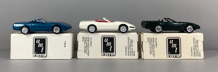 Group of 3 AMT ERTL Chevrolet Corvette Convertible Model Cars