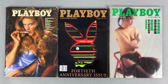 Group of 3 Playboy Adult Magazines