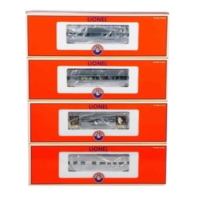 Lionel O Scale Burlington Zephyr Aluminum Passenger Car 4 Pack
