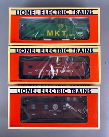 Group of 3 Lionel O Scale Train Box Cars