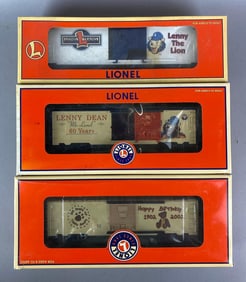 Group of 3 Lionel O Scale Box Train Cars