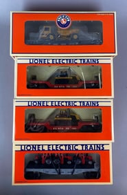 Group of 4 Lionel O Scale Heavy Equipment Train Cars
