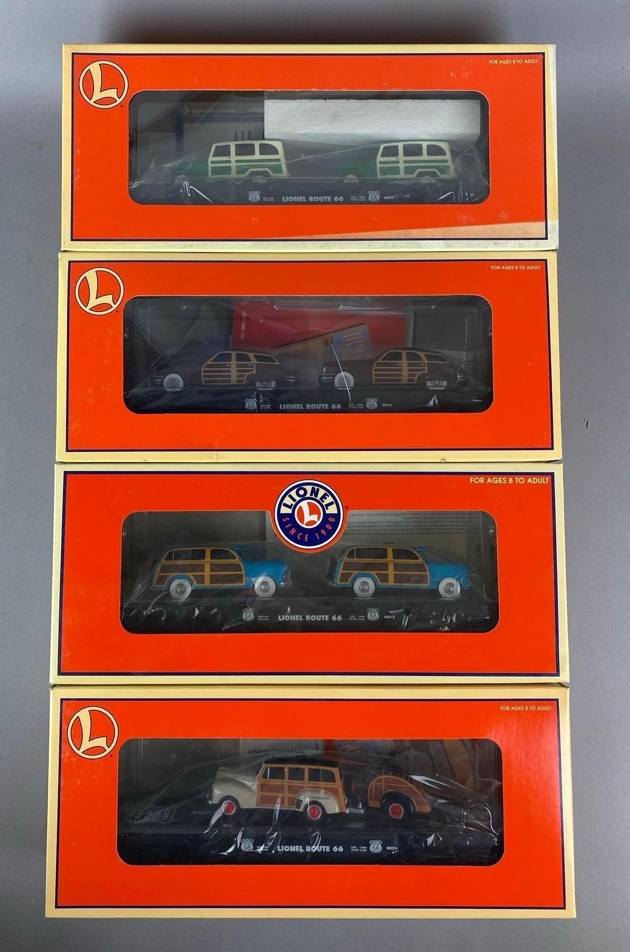 Group of 4 Lionel O Scale Route66 Flat Car Train Cars (1 of 2)