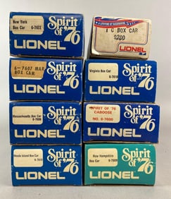 Group of 7 Lionel O Scale Spirit of ‘76 Train Cars and More
