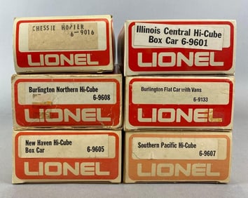 Group of 6 Lionel O Scale Rolling Stock Train Cars and More