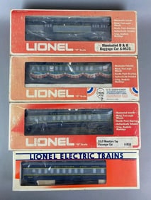 Group of 4 Lionel O Scale Baltimore and Ohio Train Cars