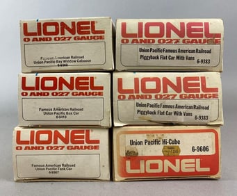 Group of 6 Lionel O Scale Train Cars
