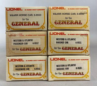 Group of 6 Lionel O Scale General Train Cars
