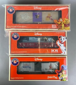 Group of 3 Lionel O Scale Disney Train Cars