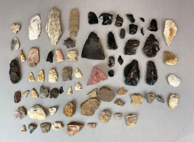 Group of Assorted Broken/Unfinished Arrowheads and More