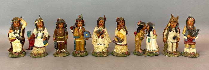 Group of Ks Collection Native American Resin Children Figurines
