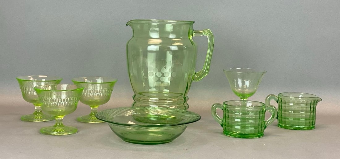 Group of Uranium Glass Items (1 of 3)