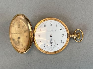 14K Yellow Gold Hamilton Watch Co 17 Jewels Hunter Pocket Watch