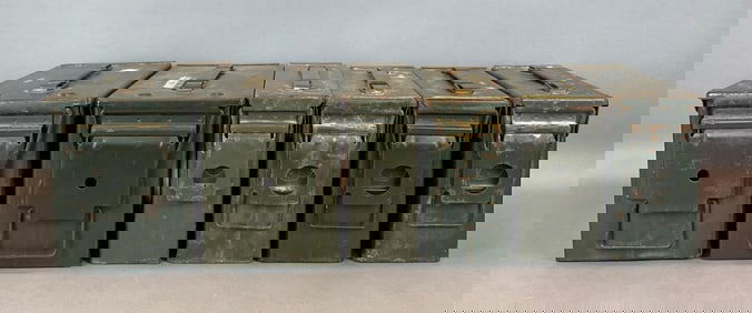 Group of 6 US Military Metal Ammo Boxes