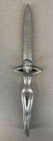 WW2 Naples 1945 Trench Art Nude Figural Letter Opener