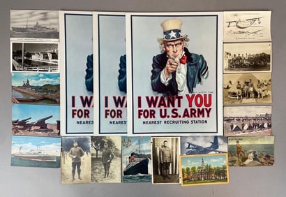Group of U.S. Military Postcards and More