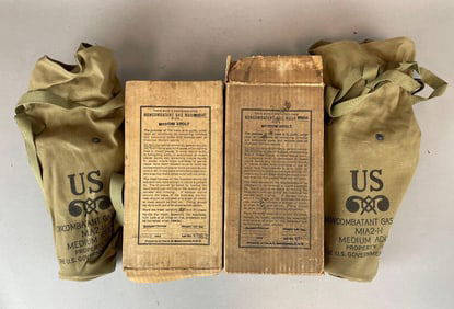 Group of 2 WW2 U.S. Noncombatant Gas Masks
