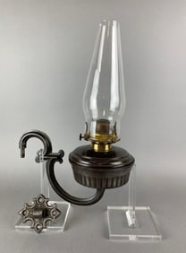 Antique Cast Iron Oil Lamp Wall Sconce