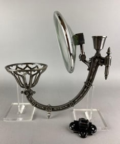Antique Cast Iron Oil Lamp Wall Sconce