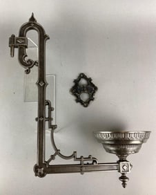 Antique Cast Iron Oil Lamp Wall Sconce