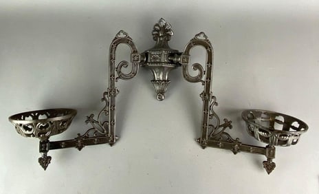 Antique Bradley and Hubbard Cast Iron Oil Lamp Wall Sconce