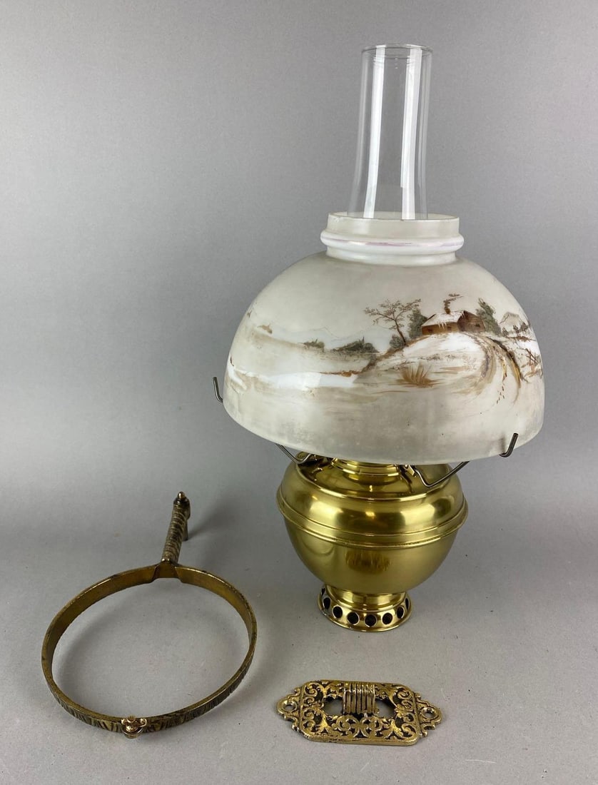 Antique Cast Iron Oil Lamp Wall Sconce (1 of 3)