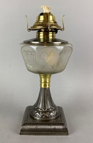 Antique Victorian American Flag Motif Oil Lamp
