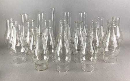 Group of Antique Oil Lamp Chimneys