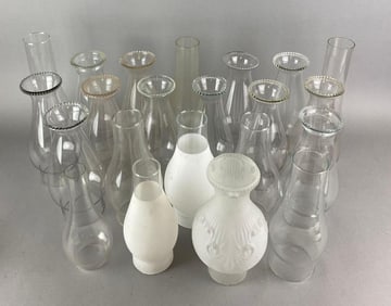 Group of Assorted Antique Oil Lamp Chimneys