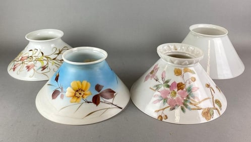 Group of 4 Antique Victorian Lamp Shades